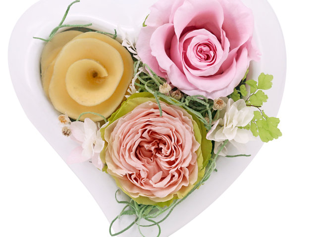 Preserved Forever Flower - Heart shape preserved flower decoration M62 - PR0103A2 Photo